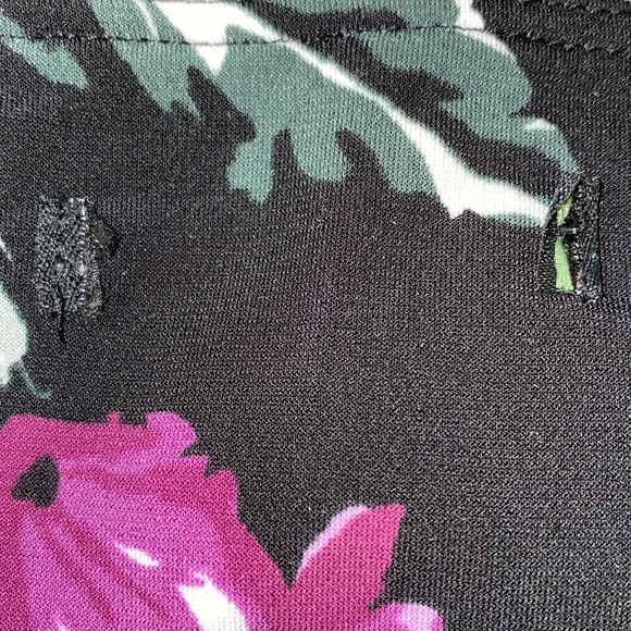 ROZ & ALI floral midi dress 3/4 bell sleeves stretchy scoop small flaw size 2X - Picture 12 of 13